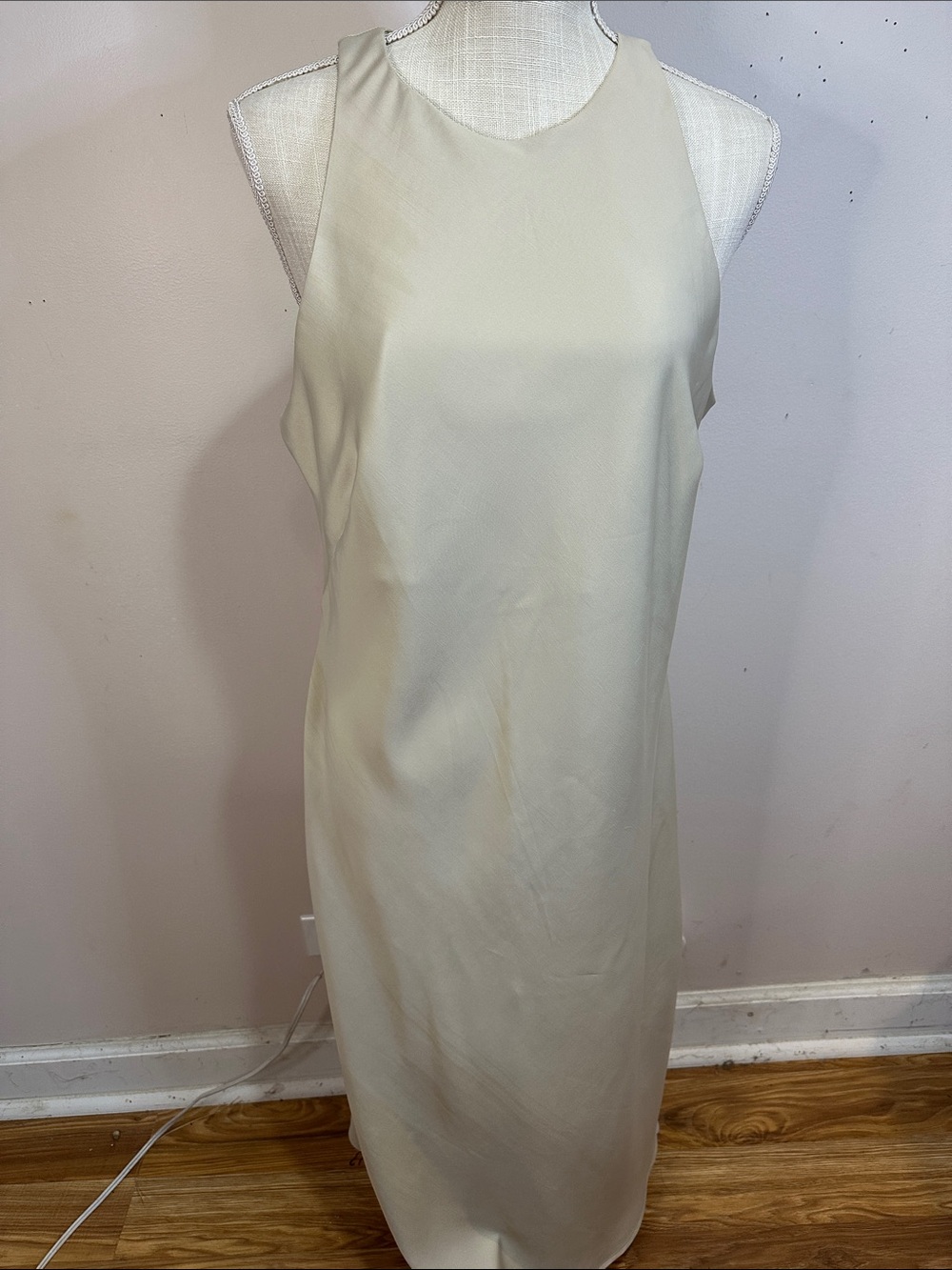 a new day Sleeveless Crewneck Shift Dress in Light Cream